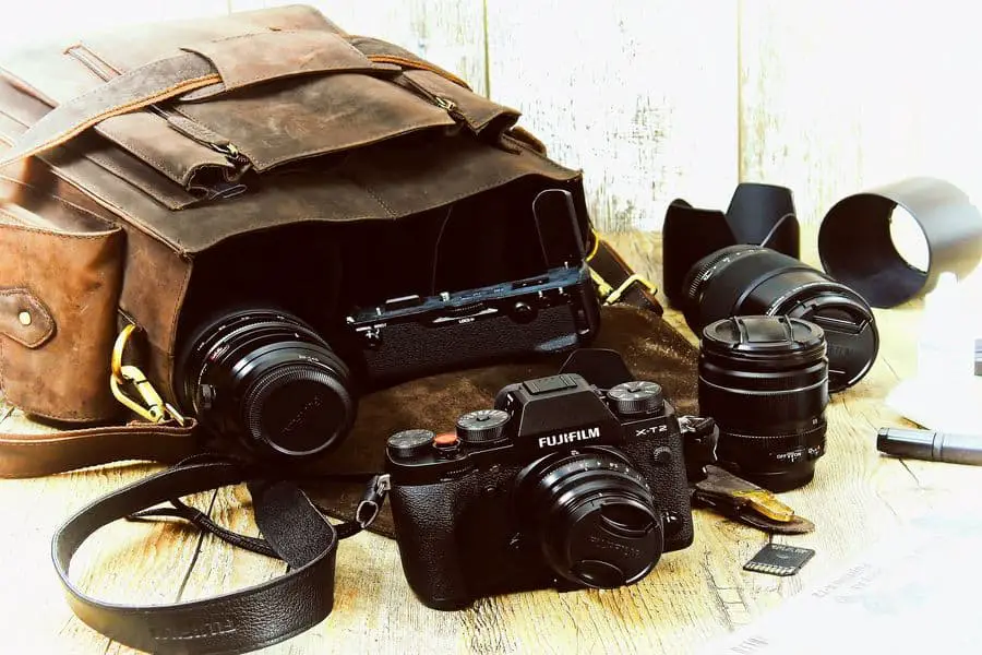 Fuji XT2 camera with accessories