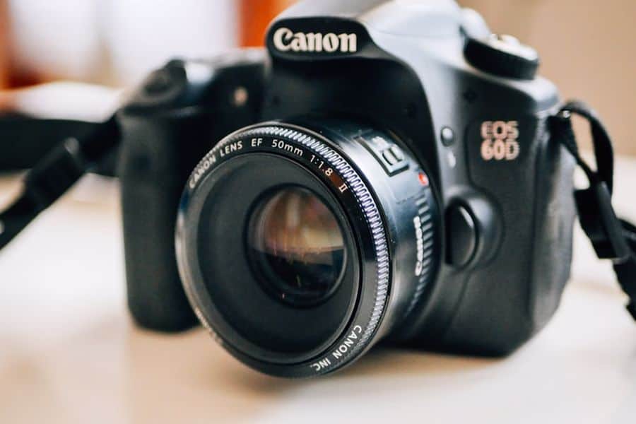 Canon 60D with a 50mm lens