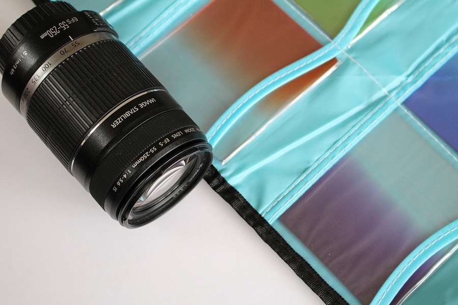 A 55-250mm camera lens with image stabilization