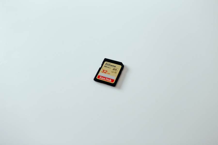 A 32 GB SDHC memory card