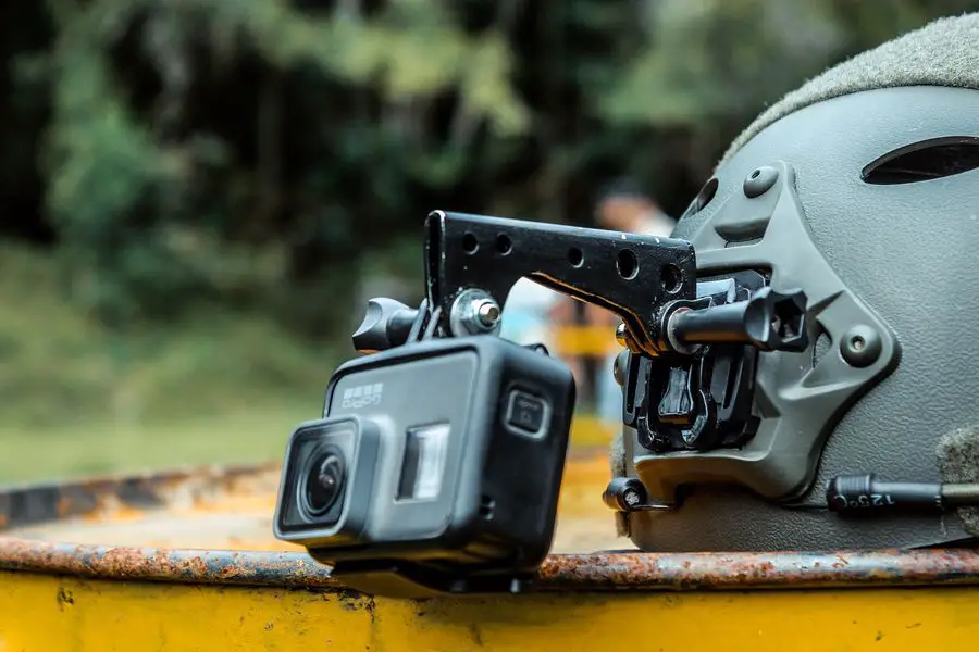 GoPro Hero 5 attached to a helmet