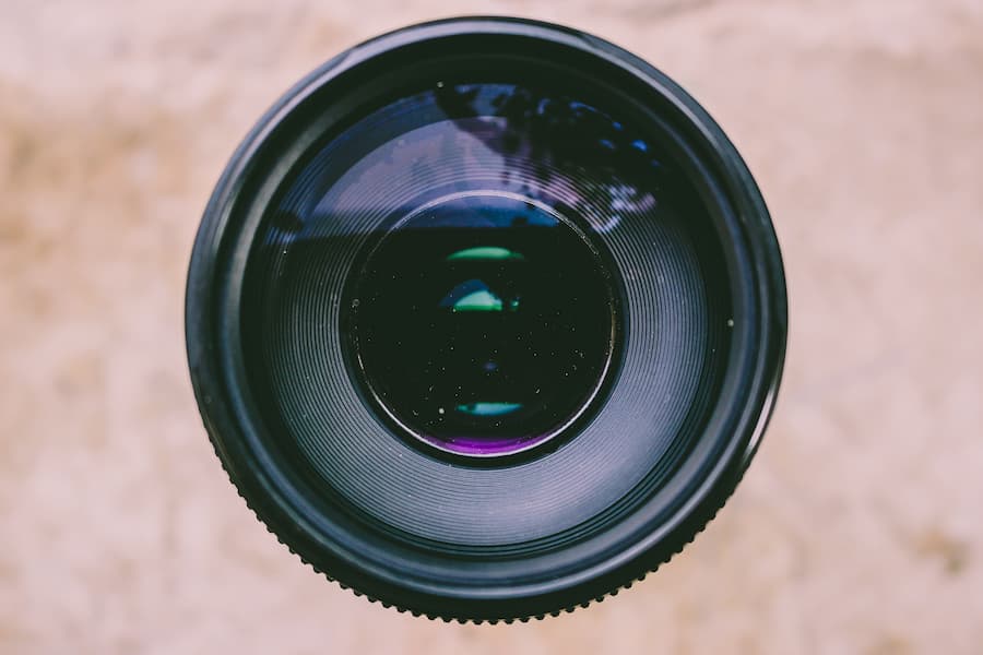 Close-up photo of camera lens
