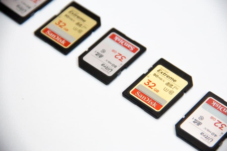 SD cards on white background
