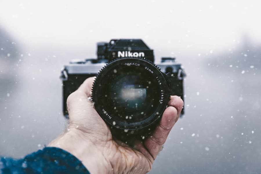 Nikon dslr camera in winter